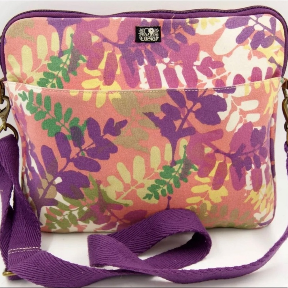 Lucky brand floral cushioned laptop bag